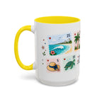 Cancun Coffee Mug | Postage Stamp Collage Mug | Travel Souvenir Accent Cup 11oz 15oz
