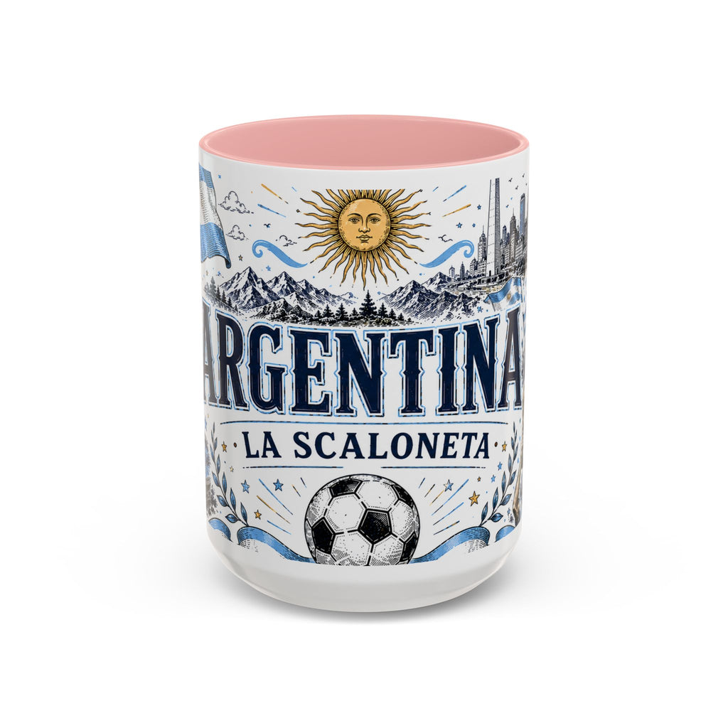 Argentina Soccer Coffee Mug | Soccer Fan Gift | Accent Color Ceramic 11oz 15oz Match Day Cup