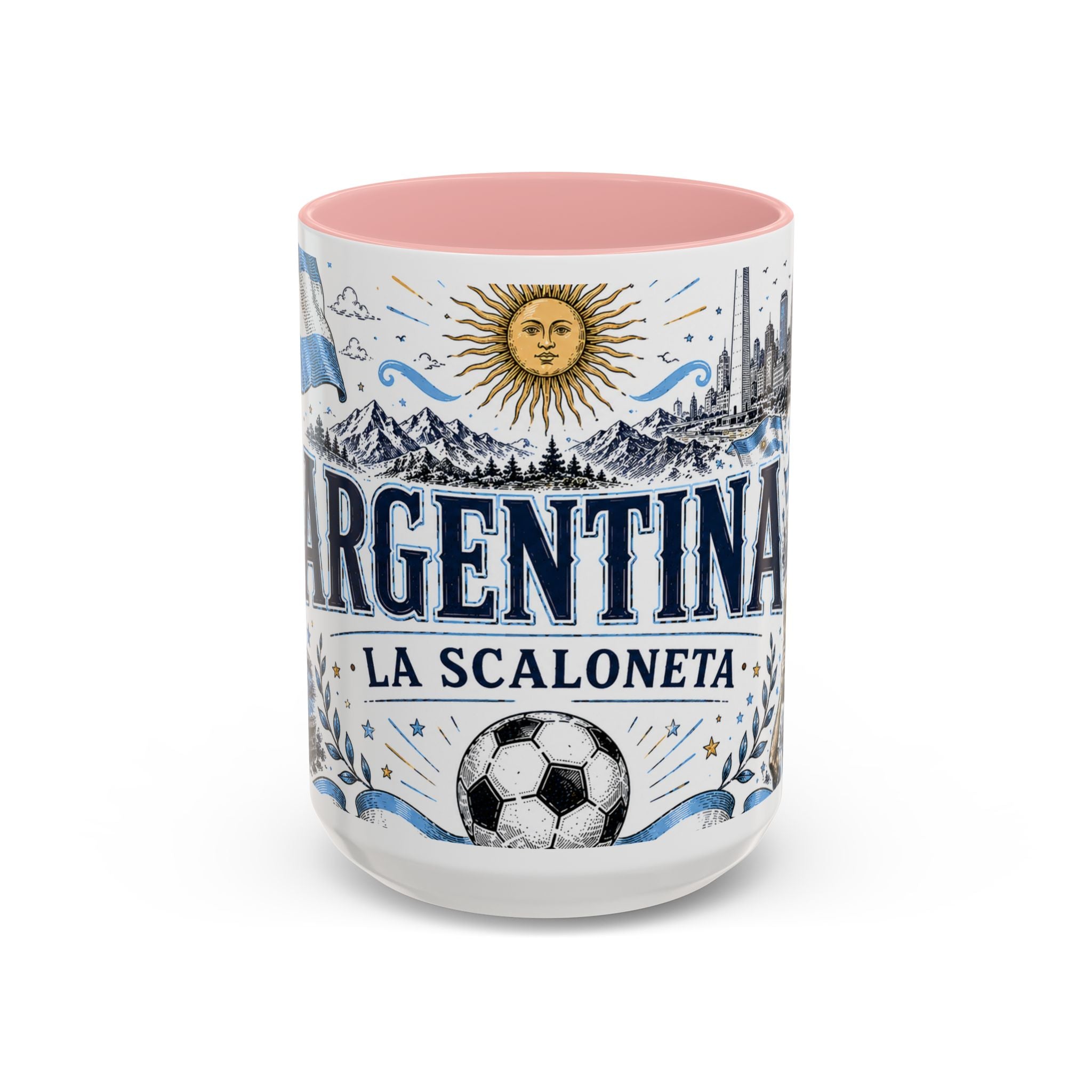 Argentina Soccer Coffee Mug | Soccer Fan Gift | Accent Color Ceramic 11oz 15oz Match Day Cup