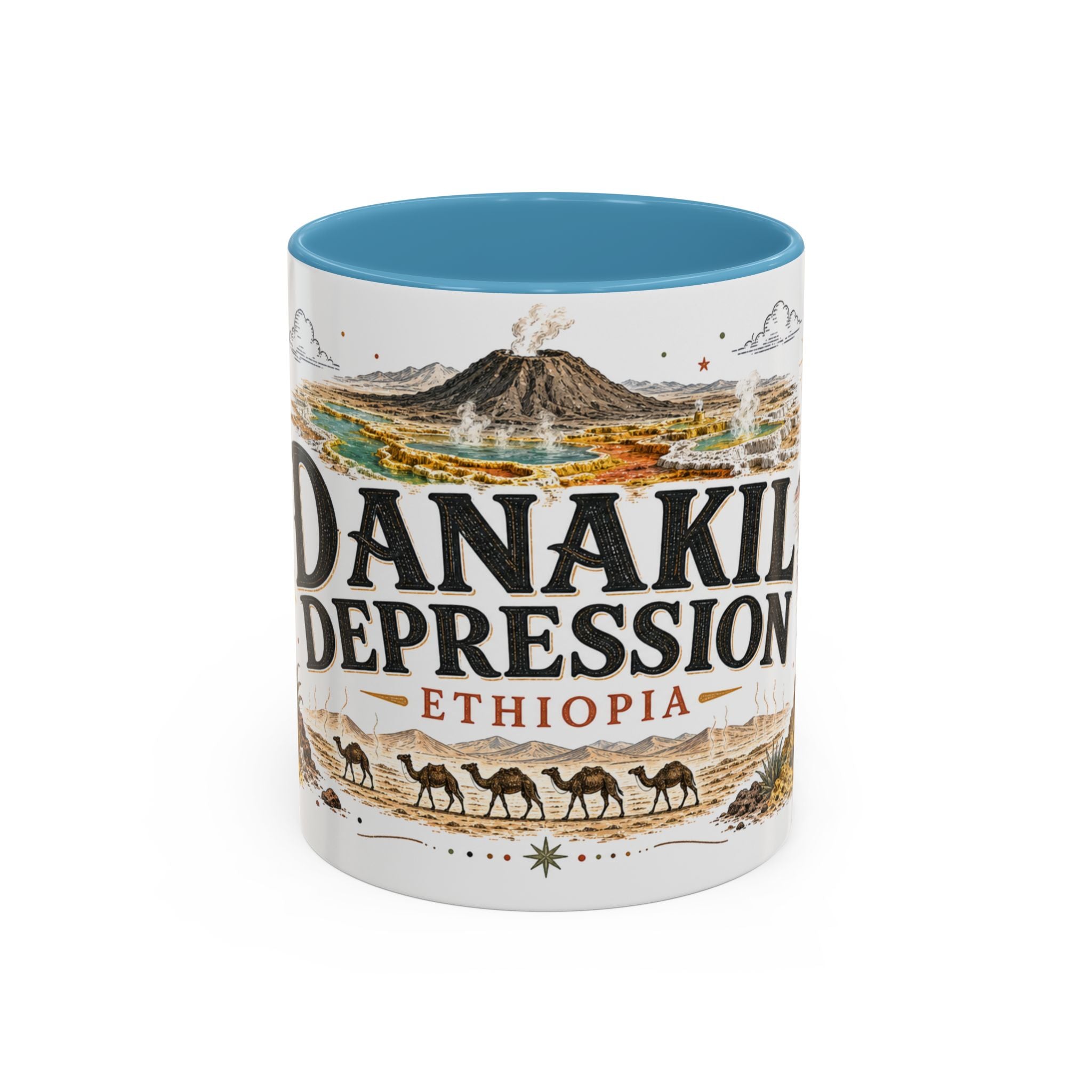 Danakil Depression Mug, Ethiopia Travel Souvenir, Bucket List Gift, Accent Ceramic Coffee Mug 11oz 15oz