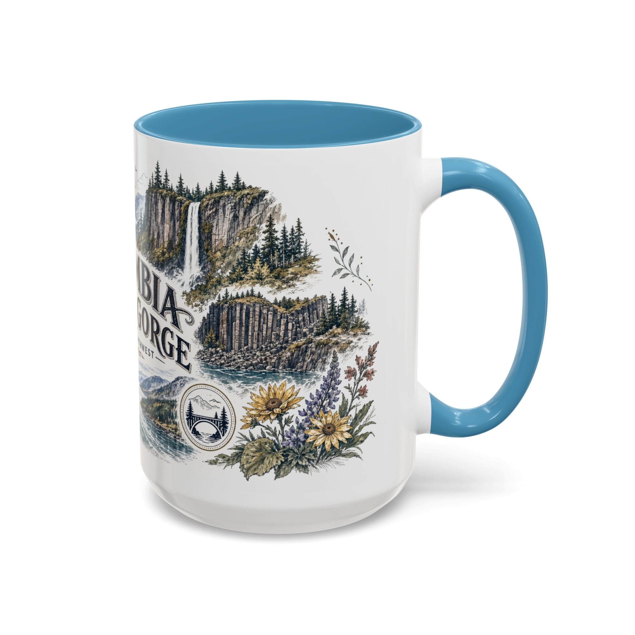 Columbia River Gorge Mug, Pacific Northwest Travel Souvenir, Bucket List Gift, Accent Ceramic Coffee Mug 11oz 15oz