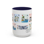 Tunis Coffee Mug | Postage Stamp Collage Mug | Travel Souvenir Accent Cup 11oz 15oz