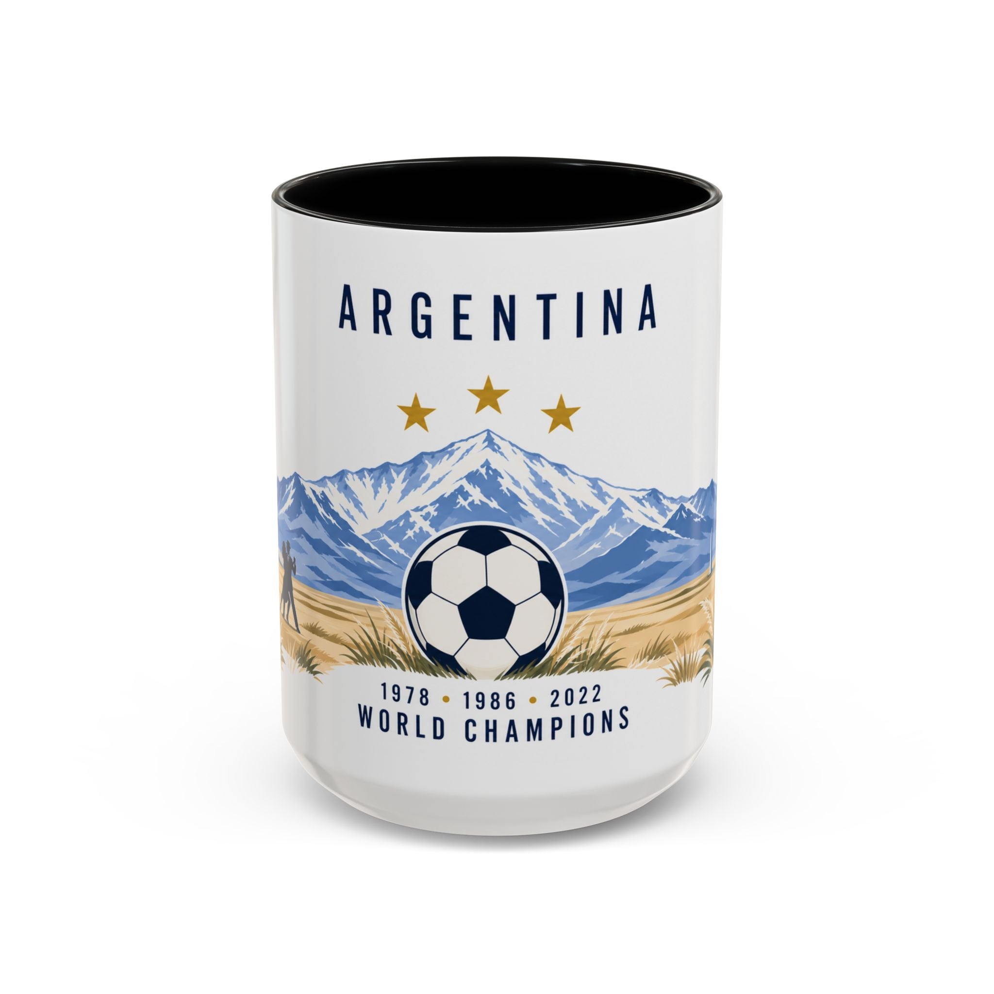 Argentina World Champions Mug | Three Time Soccer Champion Gift | Argentine Football Fan Cup | 1978–2022 | 11oz 15oz