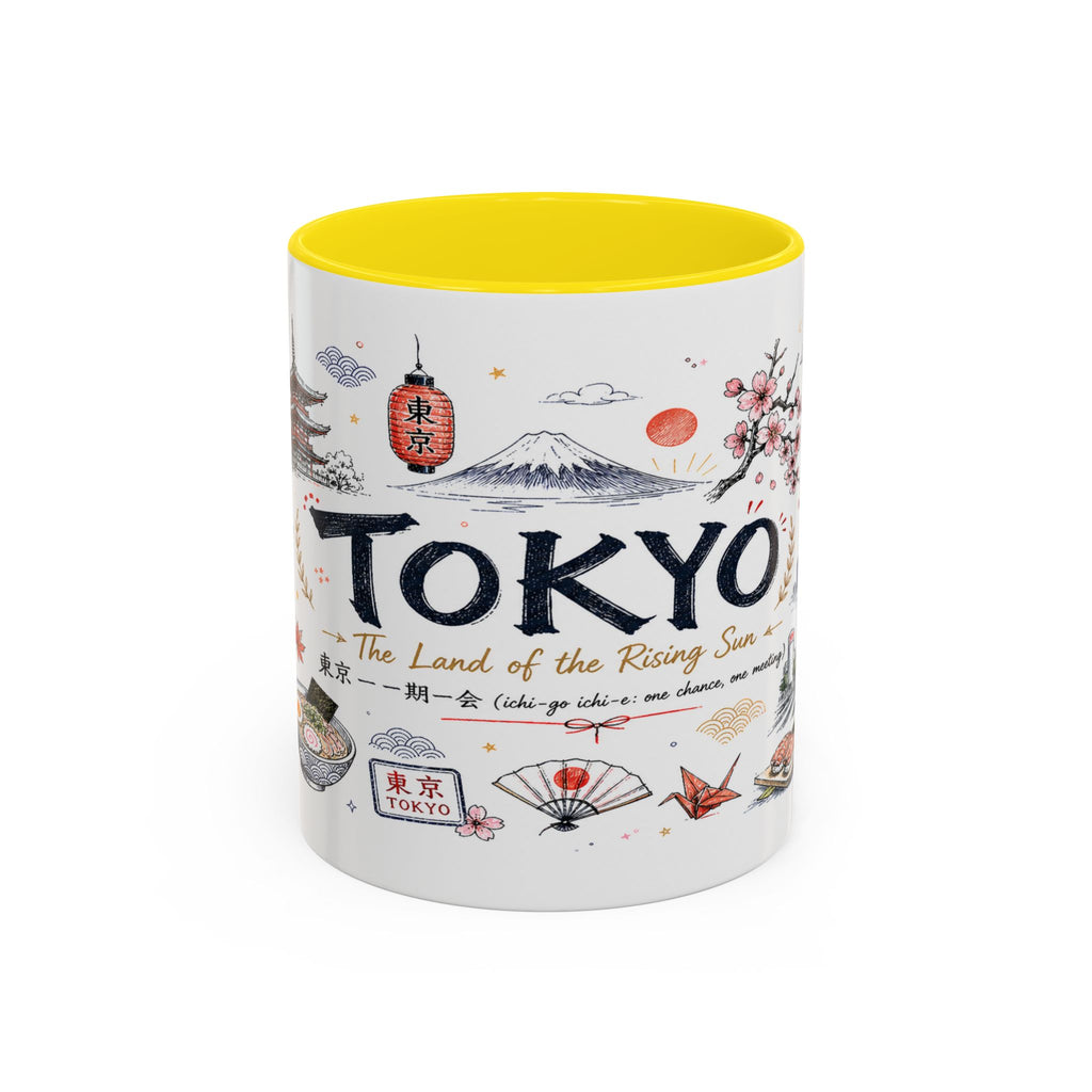 Tokyo Coffee Mug | Japan Souvenir Travel Gift | Accent Color Ceramic 11oz 15oz