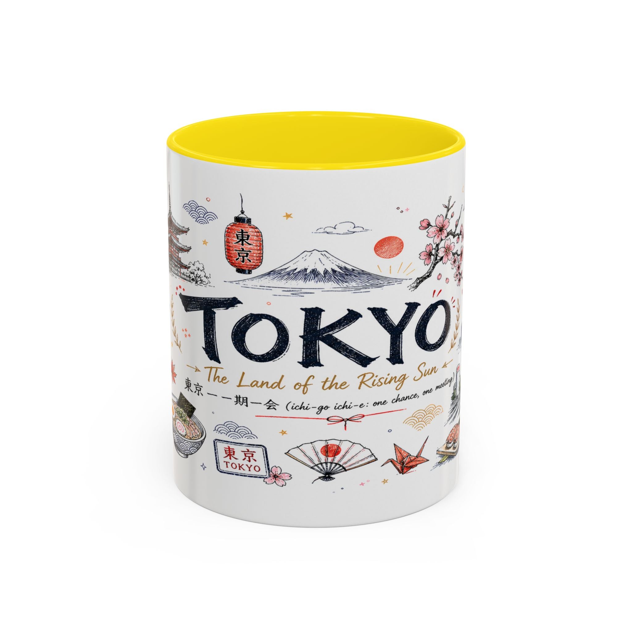 Tokyo Coffee Mug | Japan Souvenir Travel Gift | Accent Color Ceramic 11oz 15oz