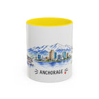 Anchorage Illustrated Travel Mug | City Souvenir Accent Coffee Mug | 11oz 15oz Ceramic Cup