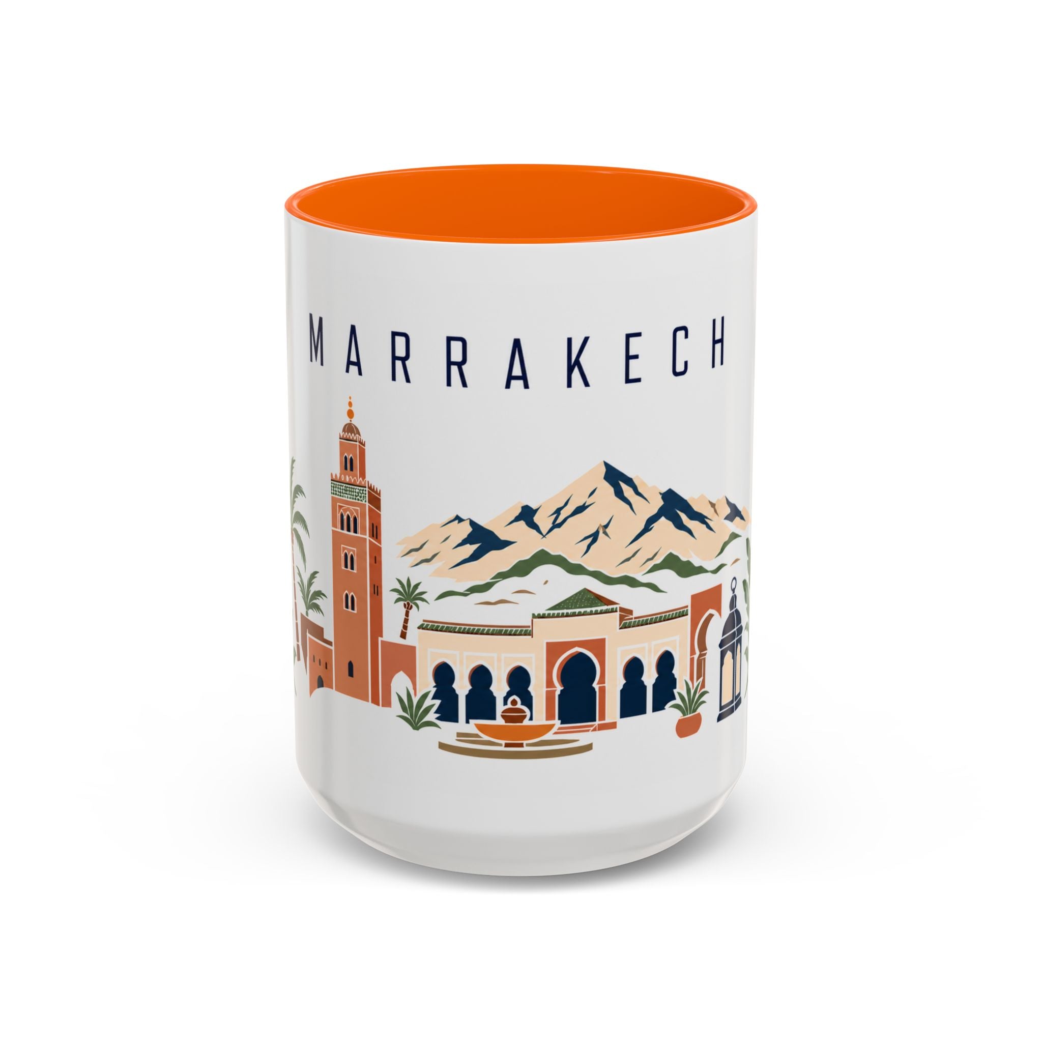 Marrakech Coffee Mug | Morocco Travel Souvenir | Porcelain Decal City Gift | 11oz 15oz Accent Mug