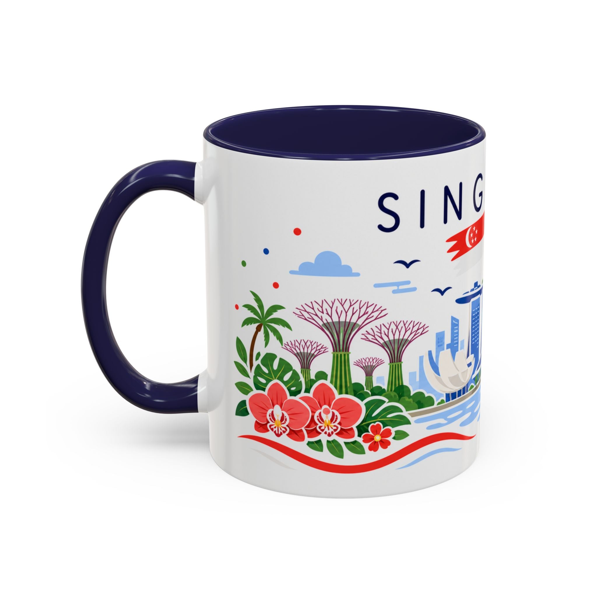 Singapore Coffee Mug | Travel Souvenir Accent Mug | Country Gift Ceramic Cup 11oz 15oz