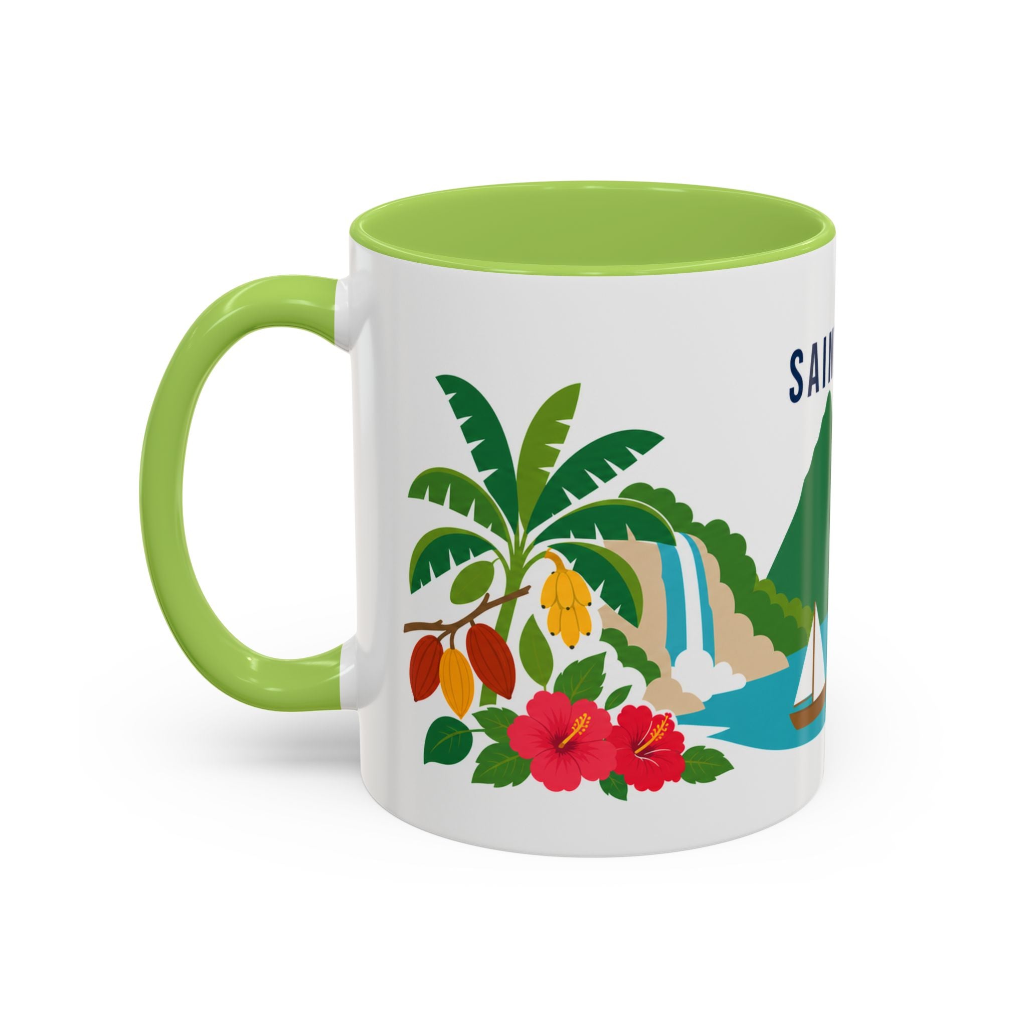 Saint Lucia Coffee Mug | Travel Souvenir Accent Mug | Country Gift Ceramic Cup 11oz 15oz