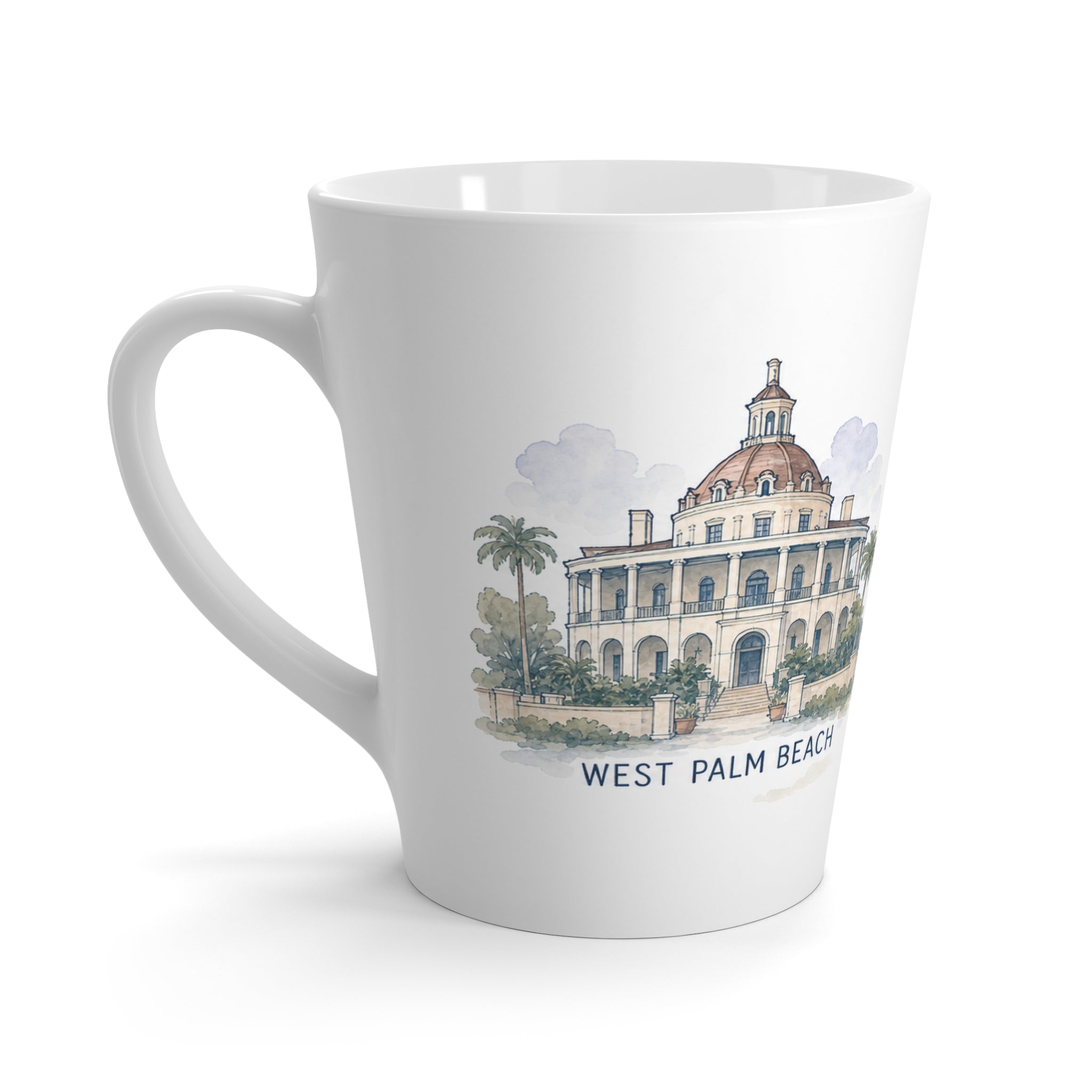 West Palm Beach Latte Mug | Watercolor City Travel Mug | 12 oz Ceramic Souvenir Gift