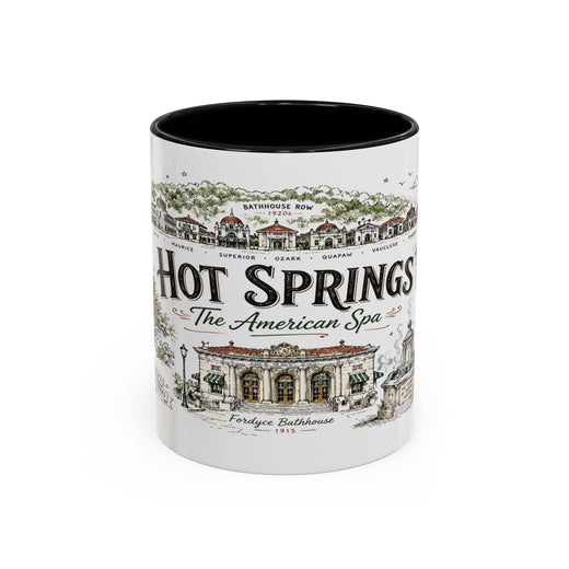 Hot Springs National Park Coffee Mug | Arkansas Thermal Spring Spa Gift | Accent Color Ceramic 11oz 15oz