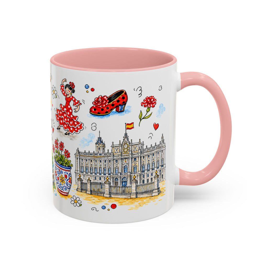 Madrid Travel Mug | European City Souvenir Accent Coffee Mug | 11oz 15oz Ceramic Cup