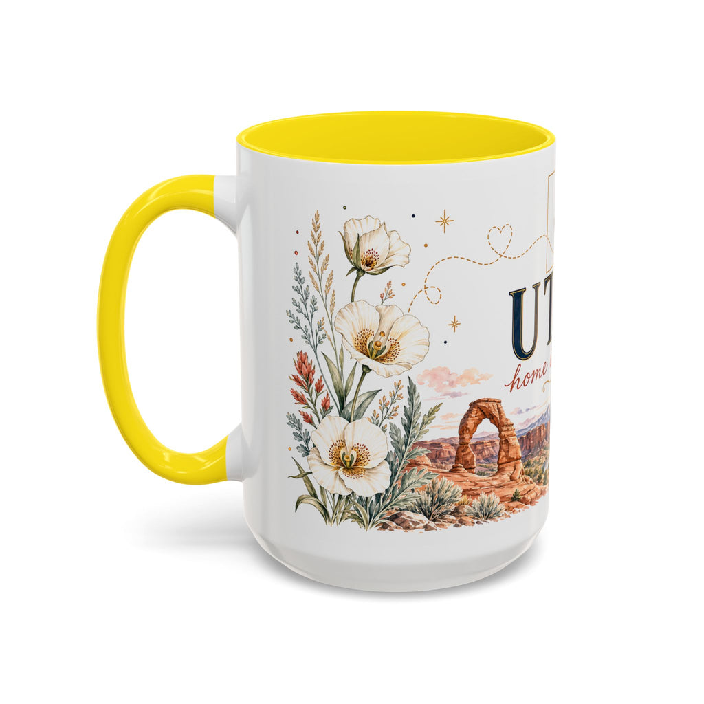 Utah Home State Mug | Moving Away Gift | Long Distance Friendship Coffee Cup | 11oz 15oz Accent Mug