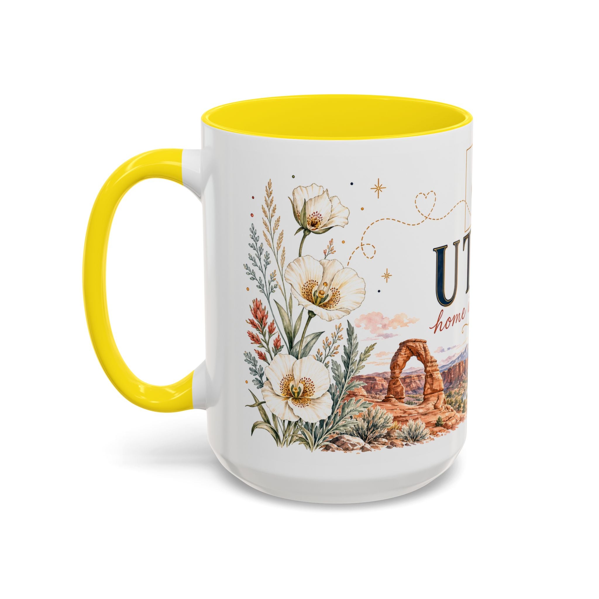 Utah Home State Mug | Moving Away Gift | Long Distance Friendship Coffee Cup | 11oz 15oz Accent Mug