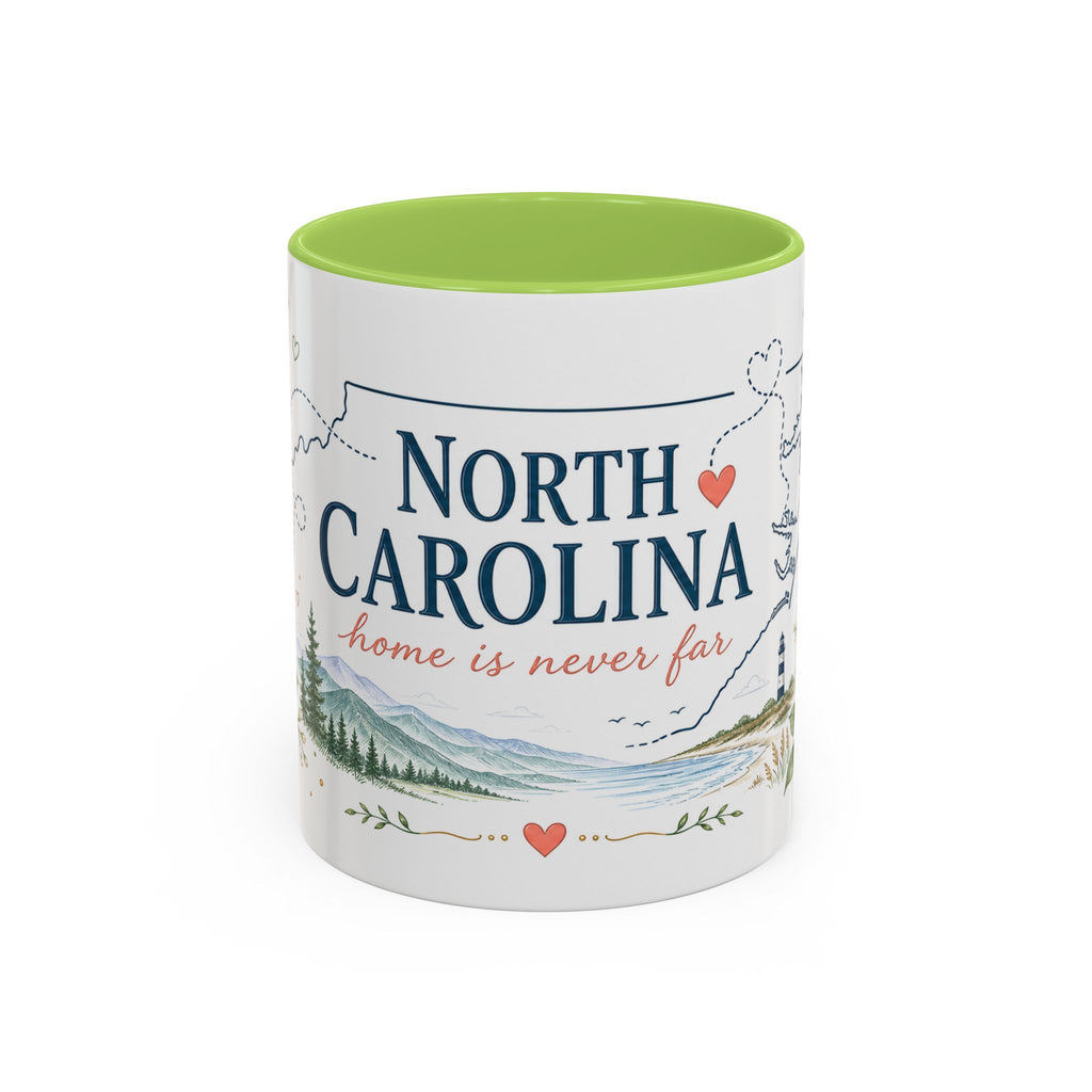 North Carolina State Map Mug | Moving Away, Homesick Gift | Botanical Accent Coffee Cup