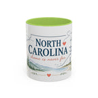 North Carolina State Map Mug | Moving Away, Homesick Gift | Botanical Accent Coffee Cup