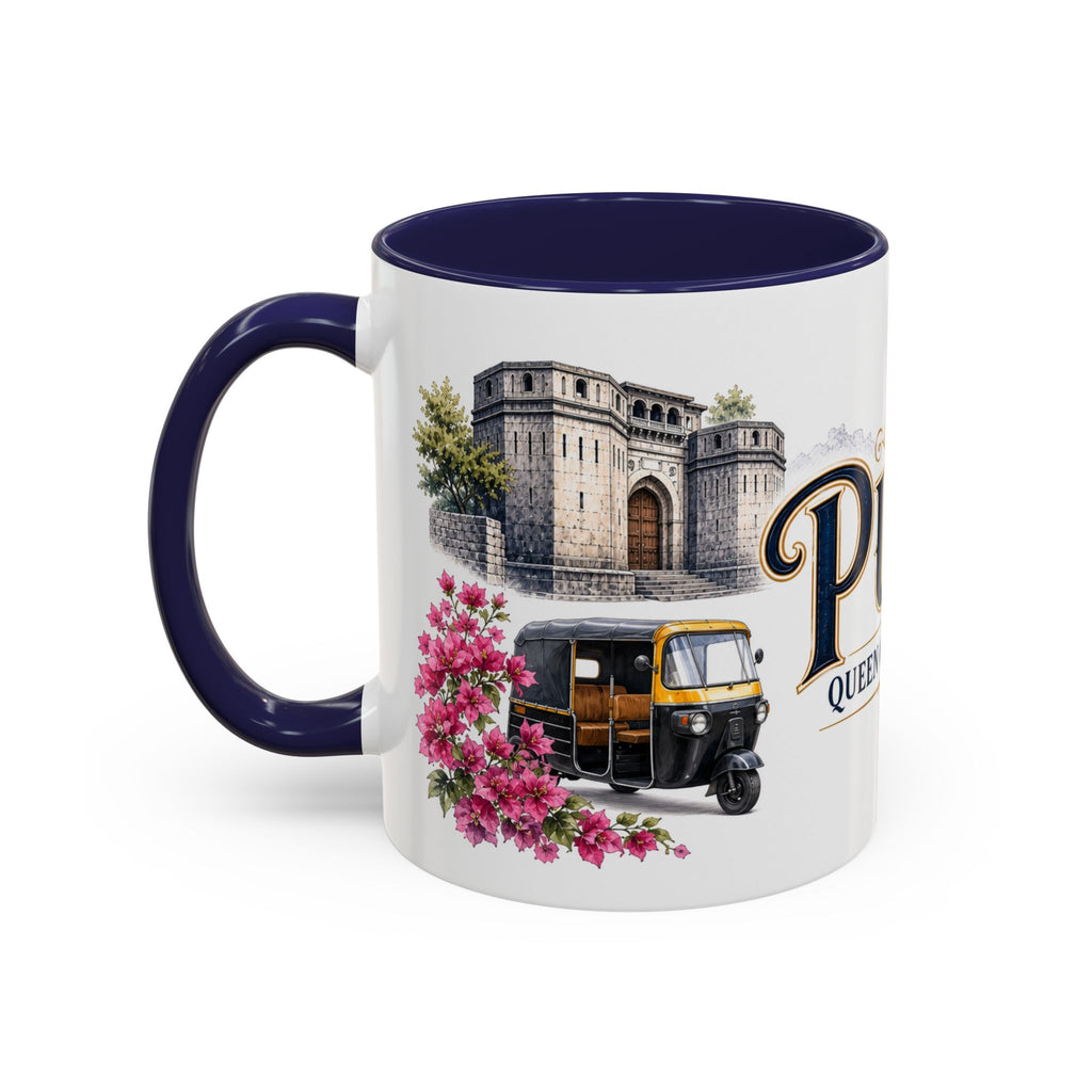 Pune Coffee Mug | India Travel Souvenir | Vintage Illustrated City Gift | 11 oz 15 oz Accent Mug
