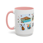 Honolulu Coffee Mug | Postage Stamp Collage Mug | Travel Souvenir Accent Cup 11oz 15oz