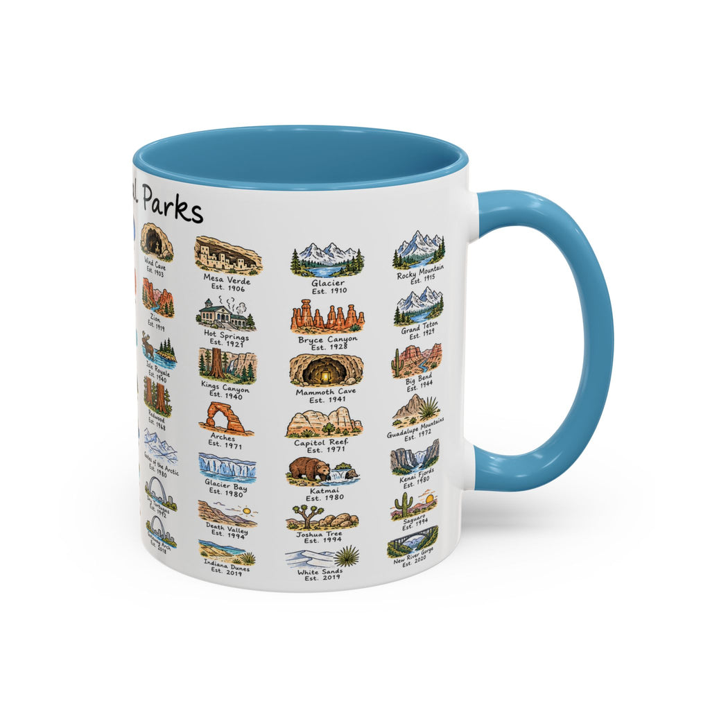 63 National Parks Mug | U.S. Parks Coffee Cup | Park Bucket List Gift | Road Trip Hiking Camping Souvenir