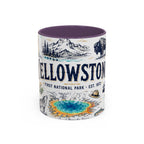 Yellowstone National Park Coffee Mug | Hiking Camping Nature Gift | Accent Color Ceramic 11oz 15oz