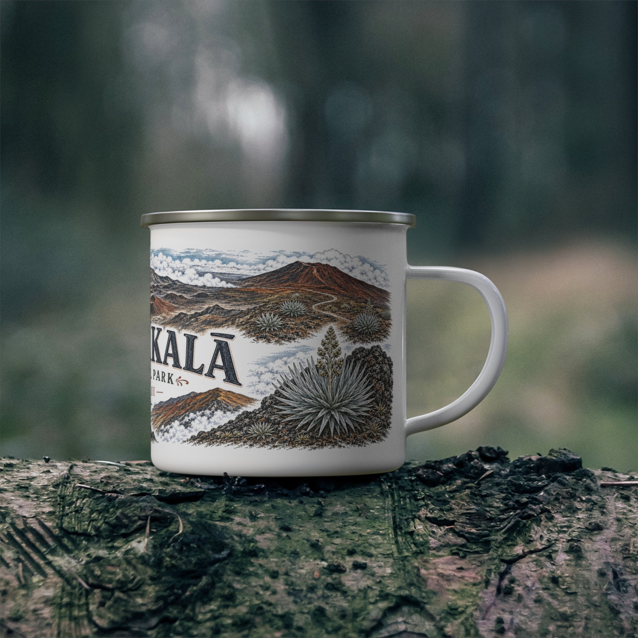 Haleakalā National Park Vintage Enamel Camping Mug | 12oz National Park Hiking Gift