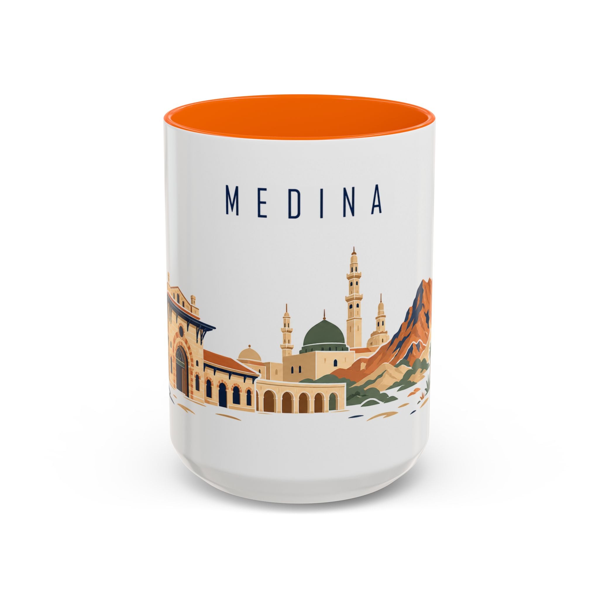 Medina Coffee Mug | Saudi Arabia Travel Souvenir | Porcelain Decal City Gift | 11oz 15oz Accent Mug