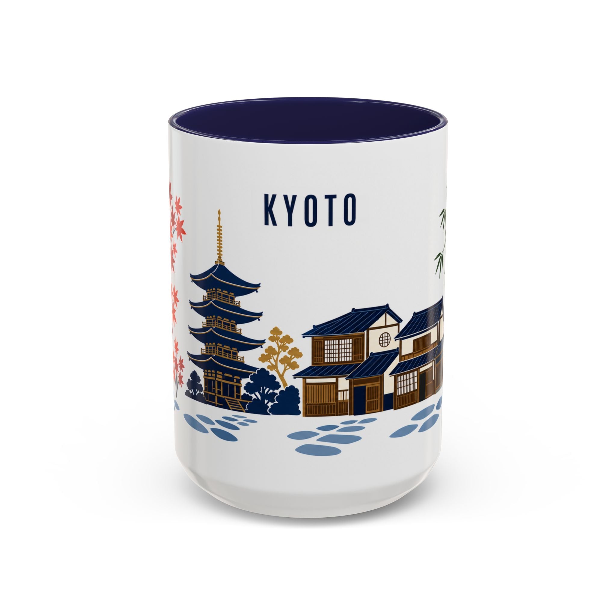 Kyoto Coffee Mug | Japan Travel Souvenir | Porcelain Decal City Gift | 11oz 15oz Accent Mug