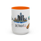 Detroit Illustrated Travel Mug | City Souvenir Accent Coffee Mug | 11oz 15oz Ceramic Cup