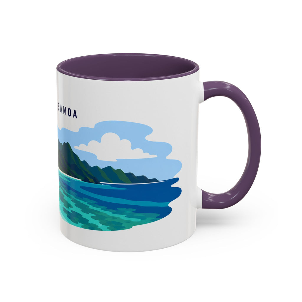 National Park of American Samoa Coffee Mug | Solid Color Block Park Souvenir | 11oz 15oz Accent Mug