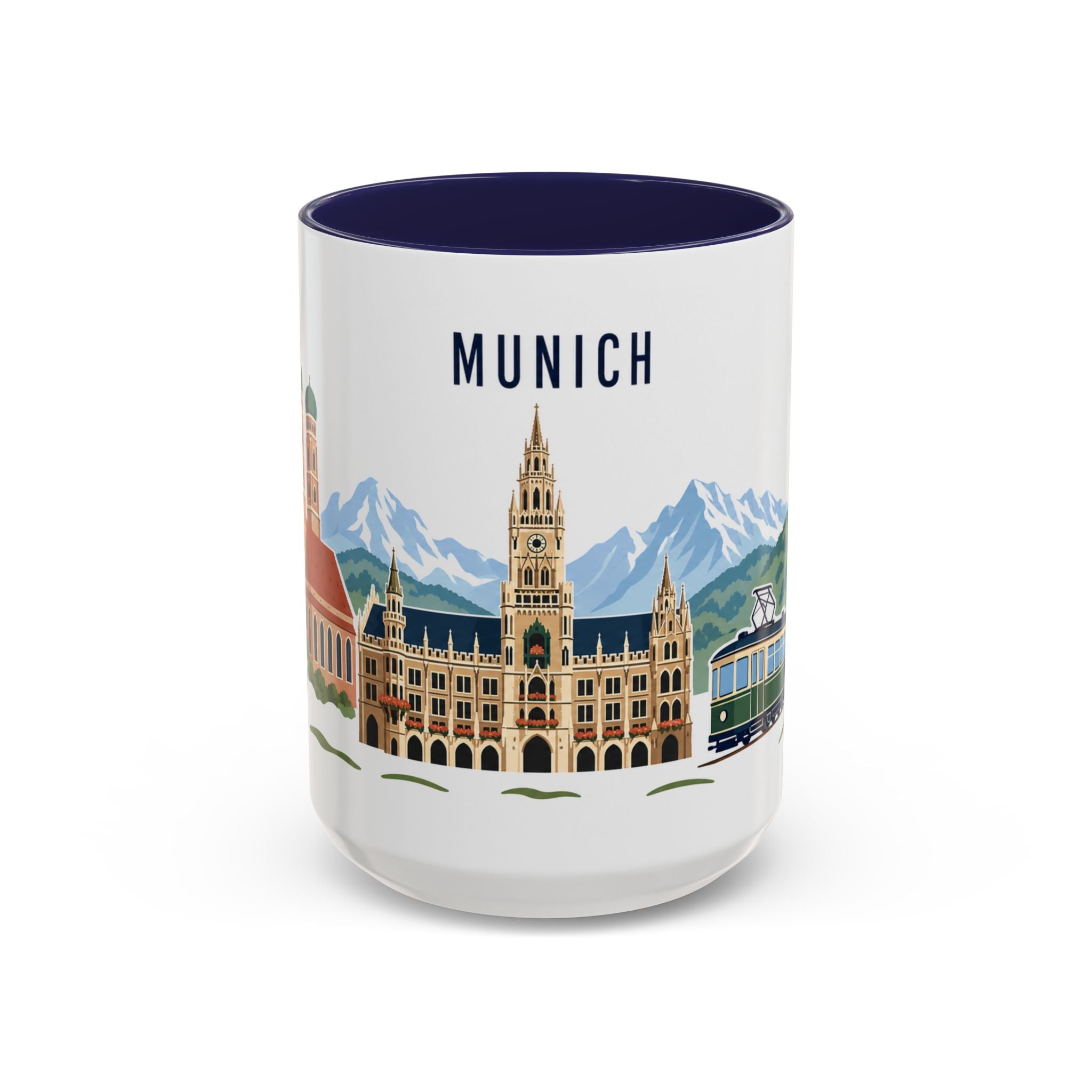 Munich Coffee Mug | Germany Travel Souvenir | Porcelain Decal City Gift | 11oz 15oz Accent Mug