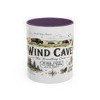 Wind Cave National Park Coffee Mug | South Dakota Cave Bison Prairie Gift | Accent Color Ceramic 11oz 15oz