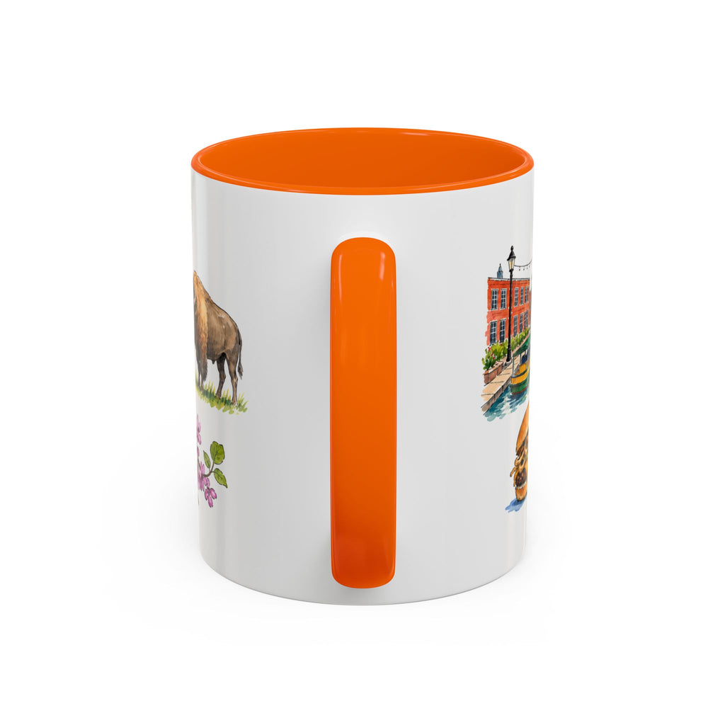 Oklahoma City Illustrated Travel Mug | City Souvenir Accent Coffee Mug | 11oz 15oz Ceramic Cup