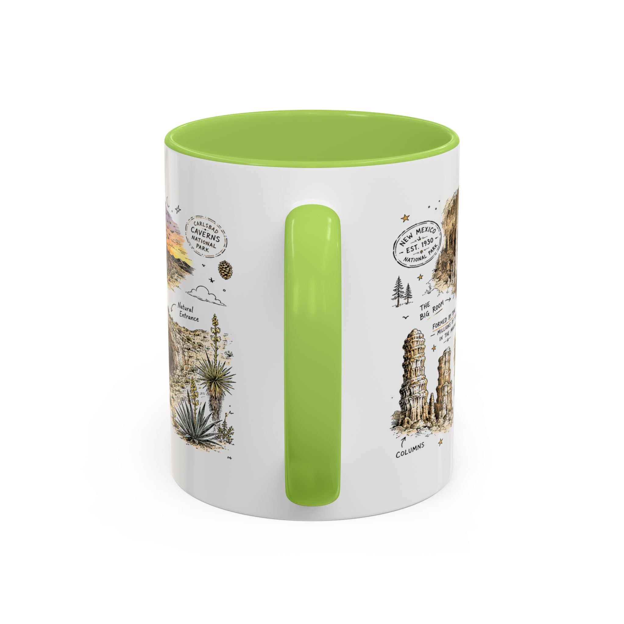 Carlsbad Caverns National Park Coffee Mug | New Mexico Cave Exploration Bat Gift | Accent Color Ceramic 11oz 15oz