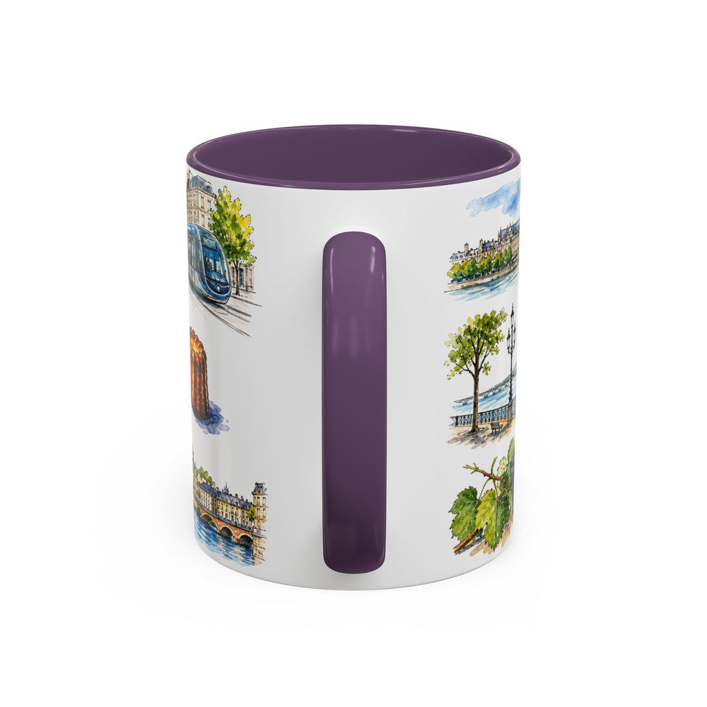 Bordeaux Illustrated Travel Mug | City Souvenir Accent Coffee Mug | 11oz 15oz Ceramic Cup
