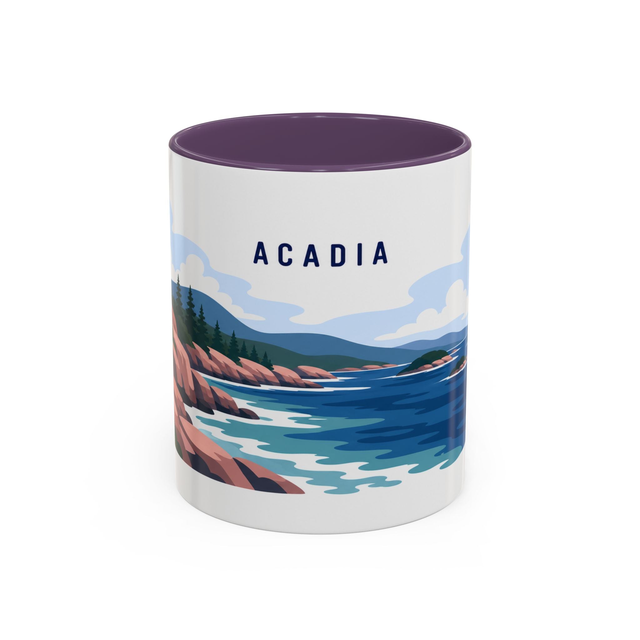Acadia National Park Coffee Mug | Solid Color Block Park Souvenir | 11oz 15oz Accent Mug