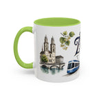 Zurich Coffee Mug | Switzerland Travel Souvenir | Vintage Illustrated City Gift | 11 oz 15 oz Accent Mug
