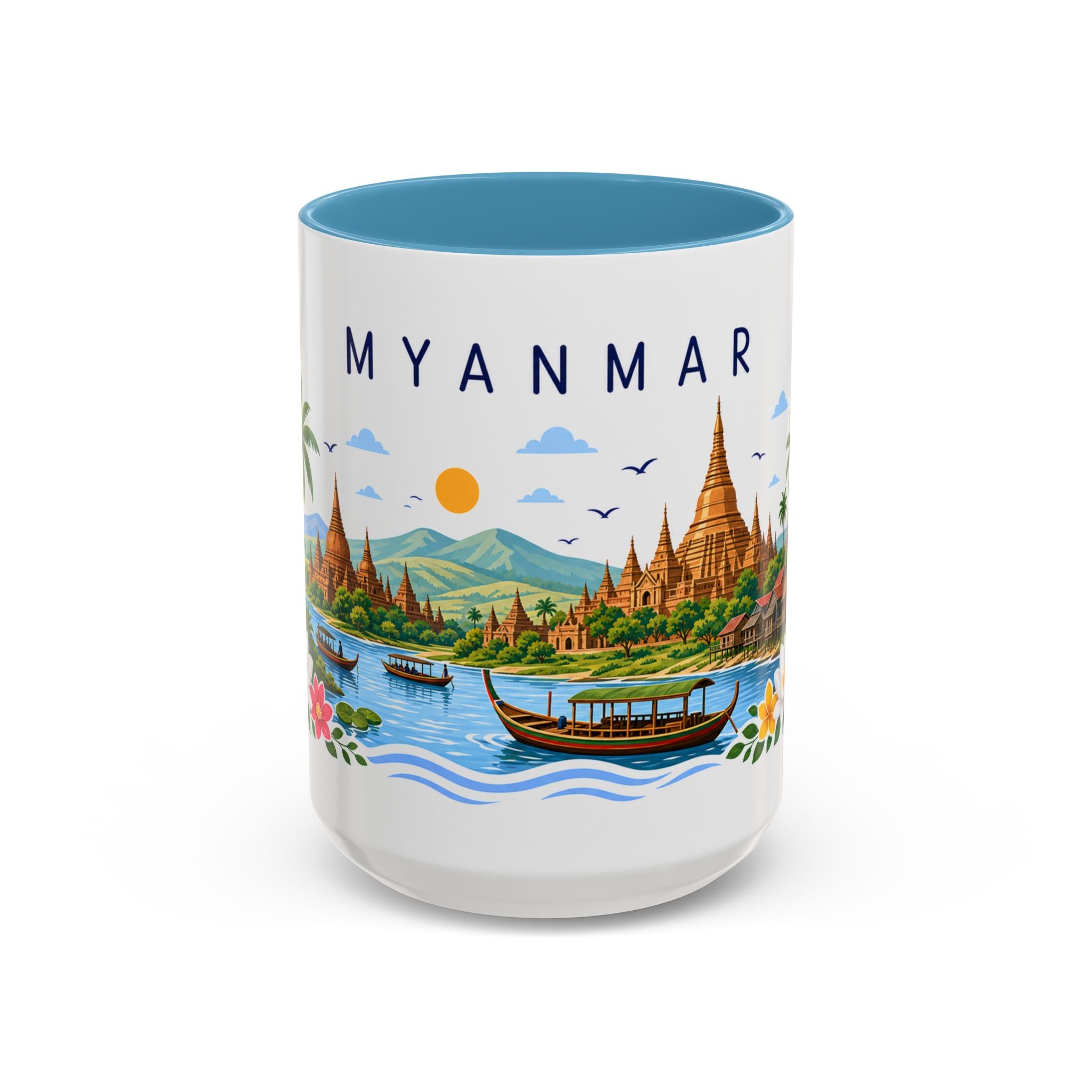 Myanmar Coffee Mug | Travel Souvenir Accent Mug | Place Gift Ceramic Cup 11oz 15oz