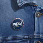 Custom 4th of July Pin Button | Personalized Name Independence Day Badge | Patriotic Red White Blue Gift | 2026 Commemorative Pin
