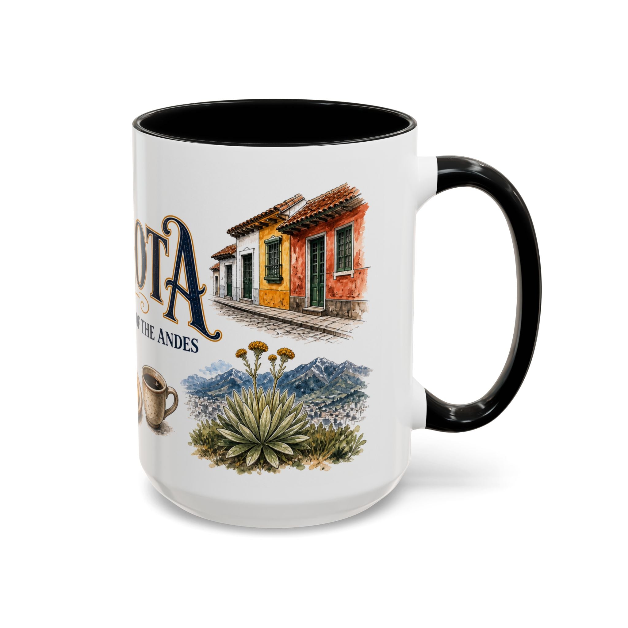 Bogota Coffee Mug | Colombia Travel Souvenir | Vintage Illustrated City Gift | 11 oz 15 oz Accent Mug