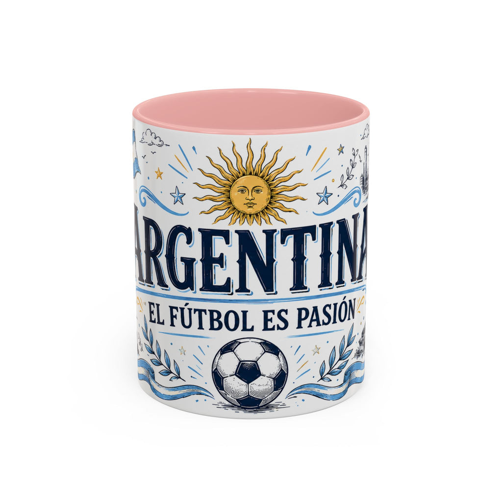 Argentina Soccer Coffee Mug | Soccer Fan Gift | Accent Color Ceramic 11oz 15oz Match Day Cup