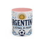 Argentina Soccer Coffee Mug | Soccer Fan Gift | Accent Color Ceramic 11oz 15oz Match Day Cup