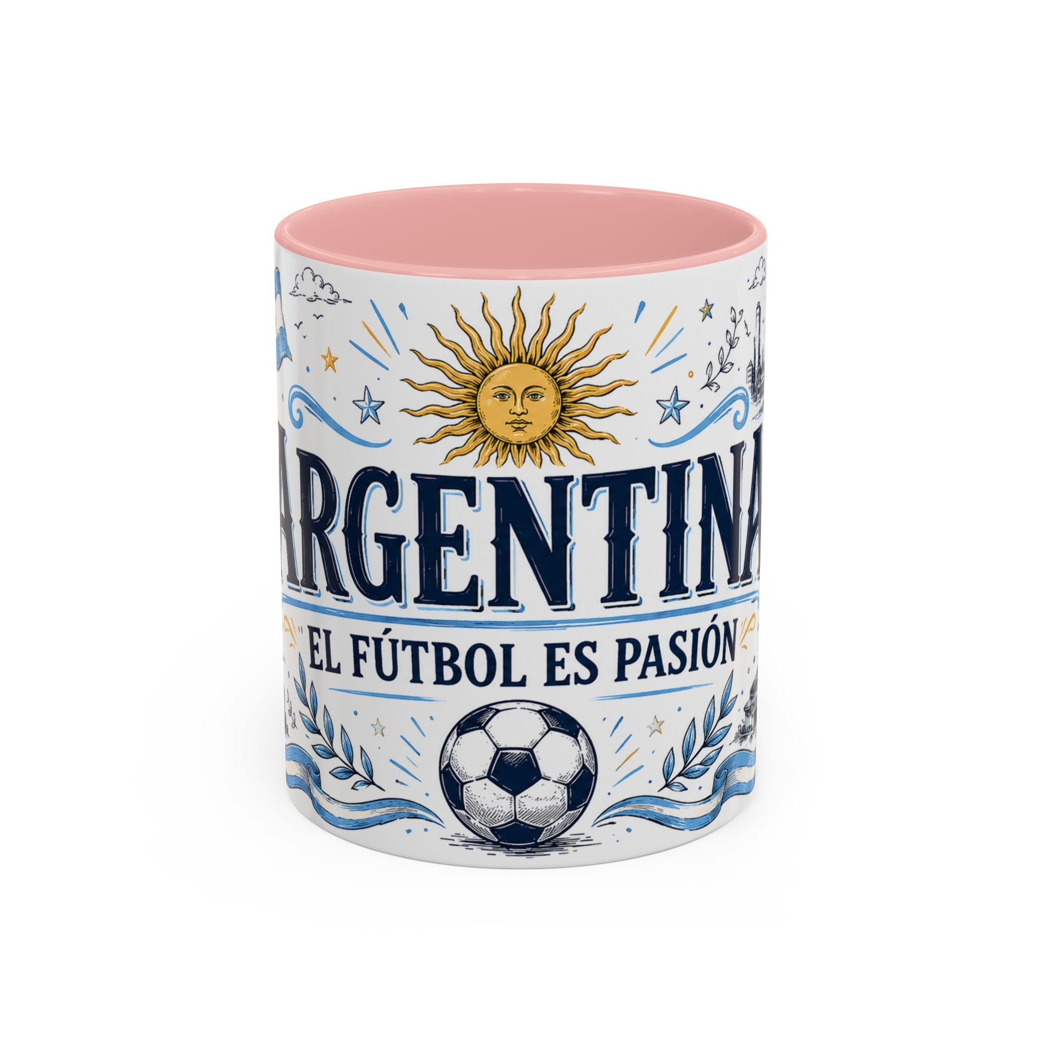 Argentina Soccer Coffee Mug | Soccer Fan Gift | Accent Color Ceramic 11oz 15oz Match Day Cup