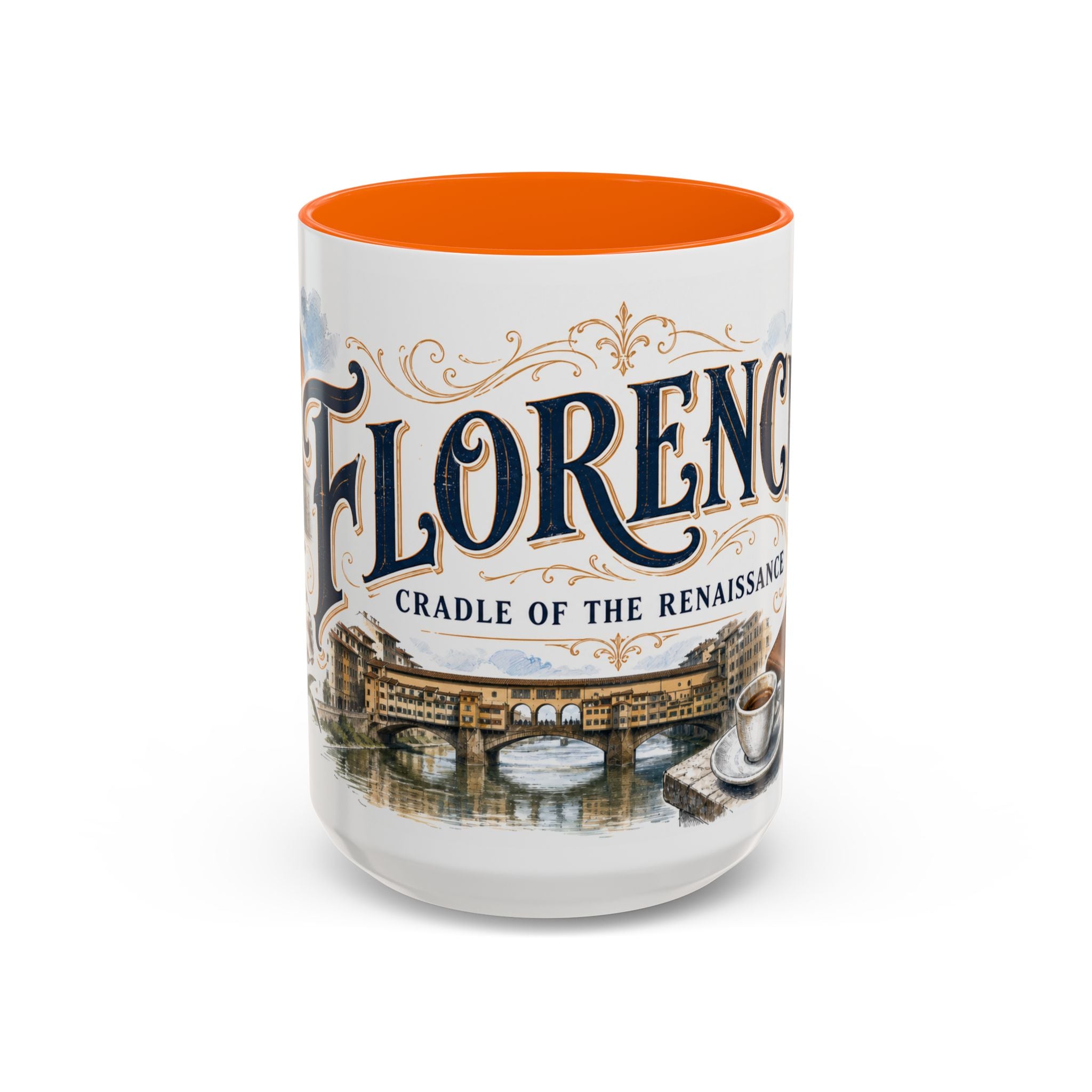 Florence Coffee Mug | Italy Travel Souvenir | Vintage Illustrated City Gift | 11 oz 15 oz Accent Mug