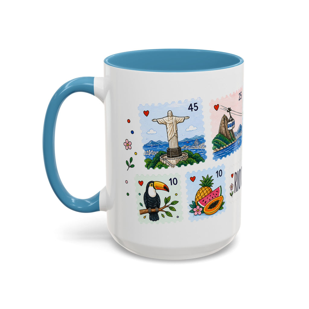 Rio de Janeiro Coffee Mug | Postage Stamp Collage Mug | Travel Souvenir Accent Cup 11oz 15oz