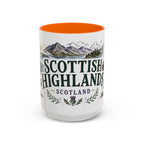 Scottish Highlands Coffee Mug | Travel Destination Souvenir Gift | Accent Color Ceramic 11oz 15oz