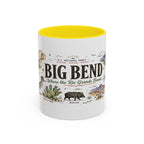 Big Bend National Park Coffee Mug | Texas Desert River Canyon Hiking Gift | Accent Color Ceramic 11oz 15oz