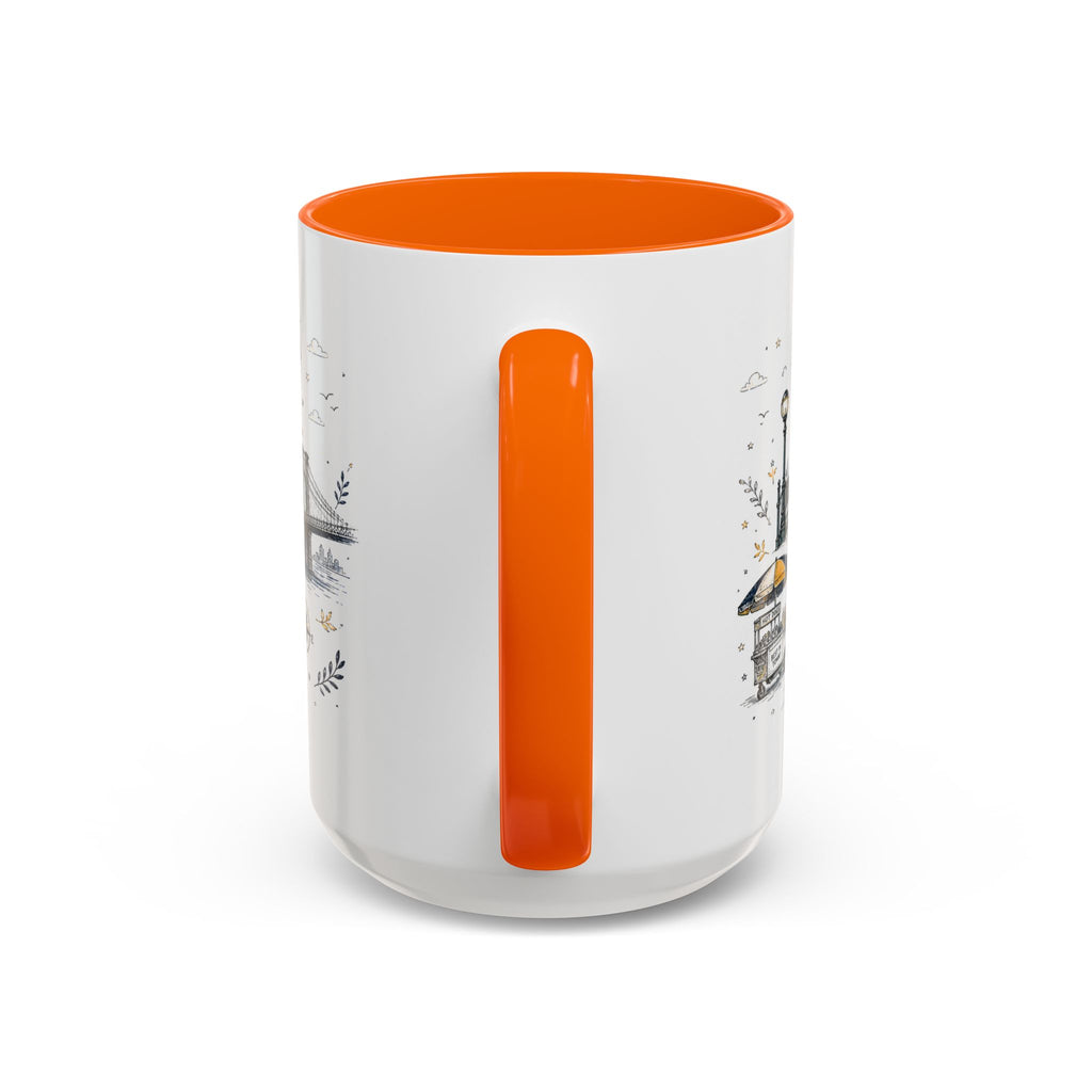 New York City Coffee Mug | New York Souvenir Travel Gift | Accent Color Ceramic 11oz 15oz