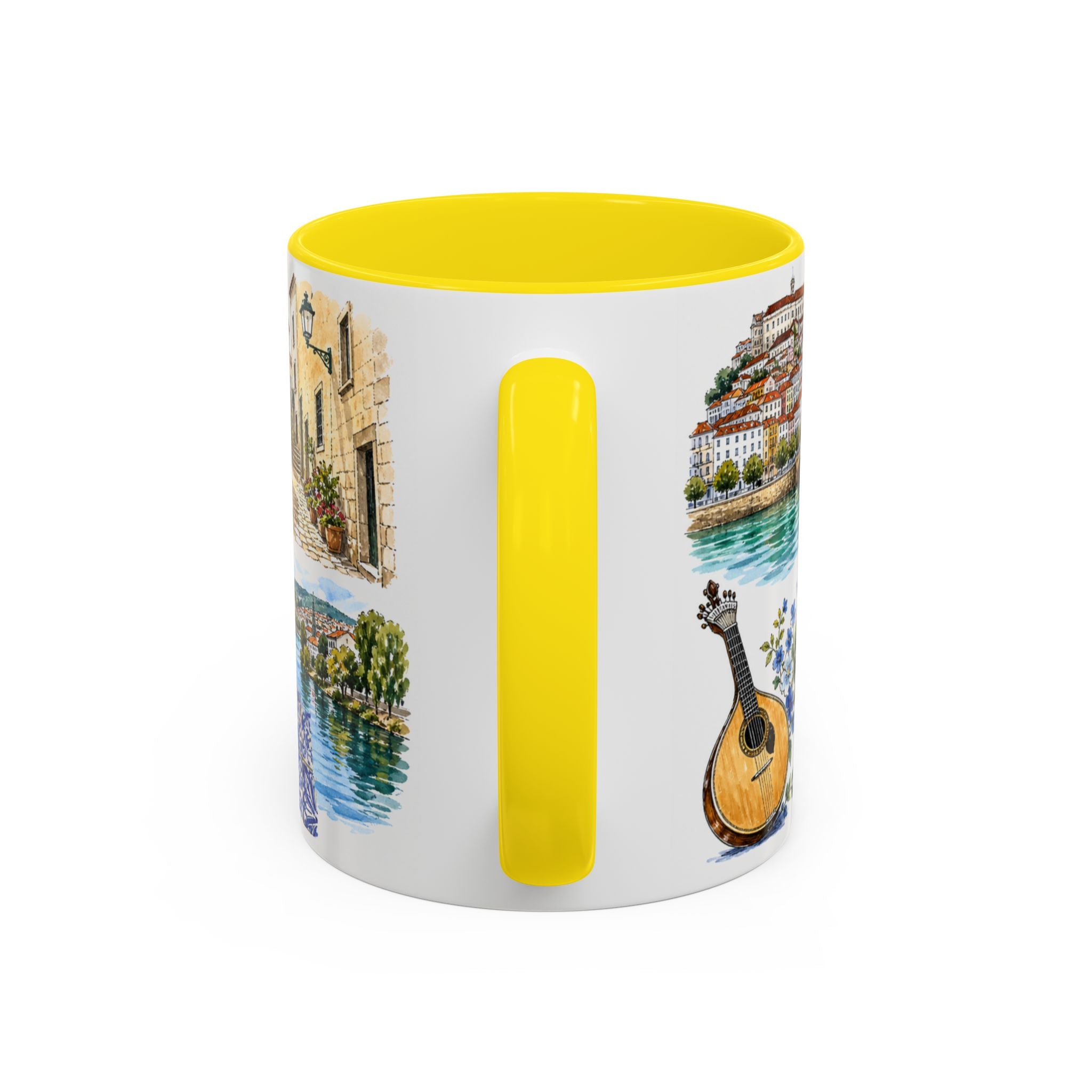 Coimbra Illustrated Travel Mug | City Souvenir Accent Coffee Mug | 11oz 15oz Ceramic Cup
