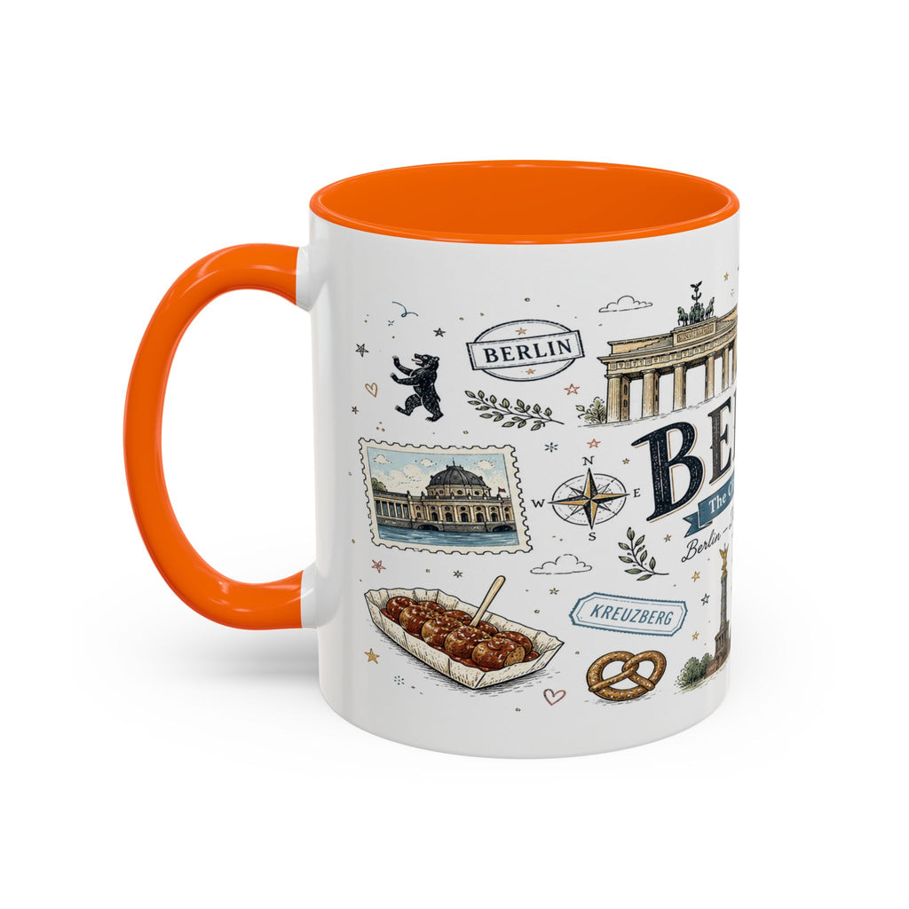 Berlin Coffee Mug | Germany Souvenir Travel Gift | Accent Color Ceramic 11oz 15oz