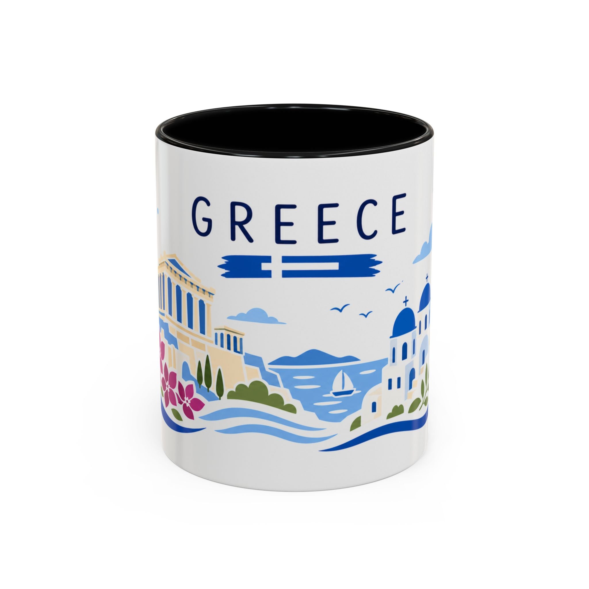 Greece Coffee Mug | Travel Souvenir Accent Mug | Country Gift Ceramic Cup 11oz 15oz